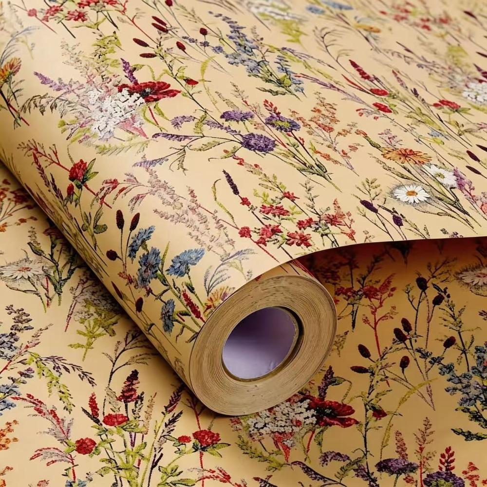 Vintage Wildflower Wrapping Paper Rustic Style Botanical Wrapping Paper Present Wrapping