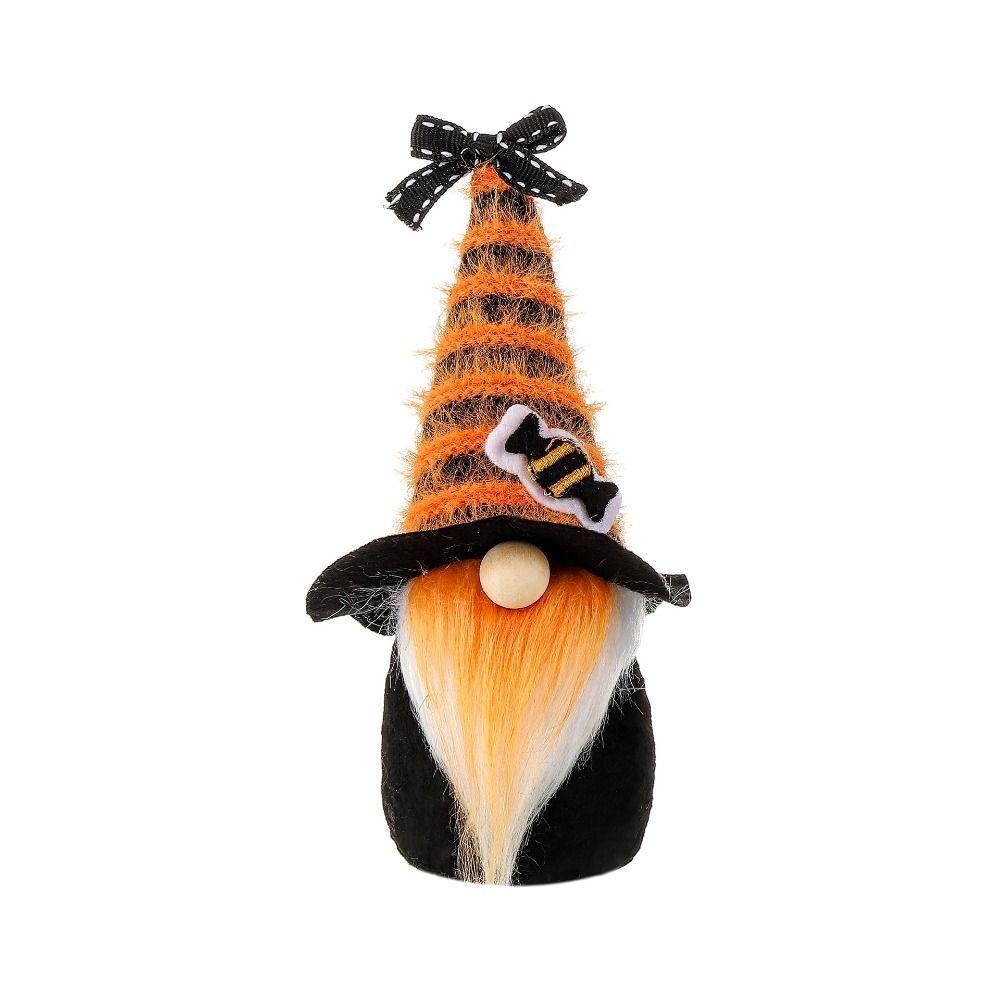 

Lucky Halloween Gnome Ornament Eye-catching Old Man Figurine Funny Faceless Old Man Holiday Gift оранжевый