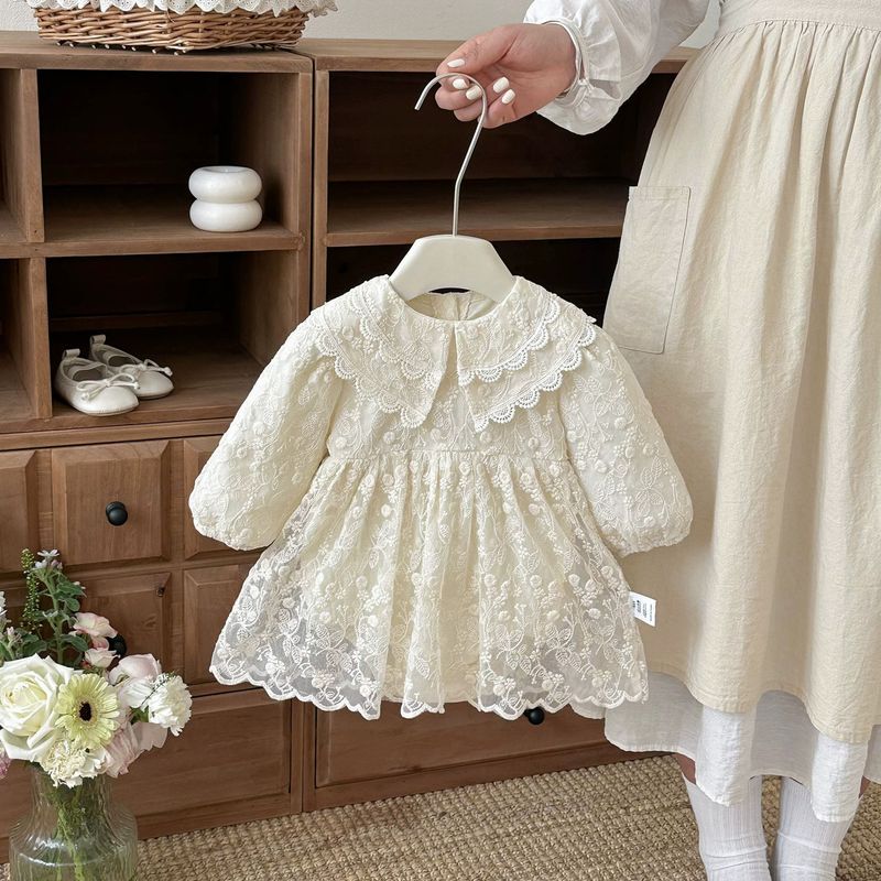 

and Toddler 2026 Spring New Style Princess Romper Dress for Baby Girls, Stylish Lace One-Piece Jumpsuit for 100-Day and One-Year-Old Celebrations Apricot color 66