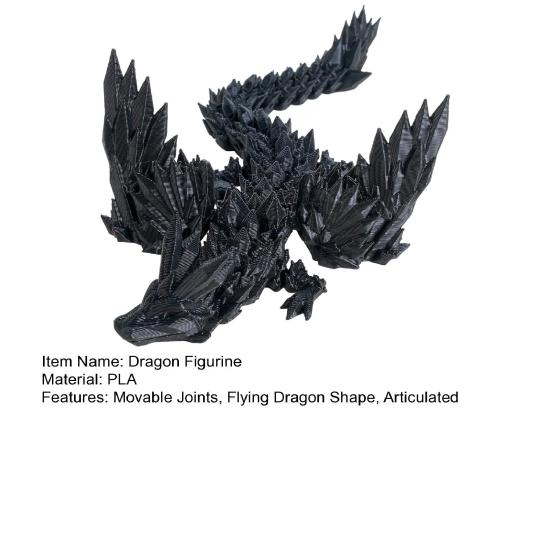3D Printed Flying Dragon Figurine Movable Joints Colorful Dragon Figure Articulated Winged Dragon Model Fidget Toy Desktop Decoration Ornament