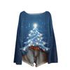 Ladies' Fashionable Casual Long Sleeved Christmas Printed Round Neck Knitted Yarn