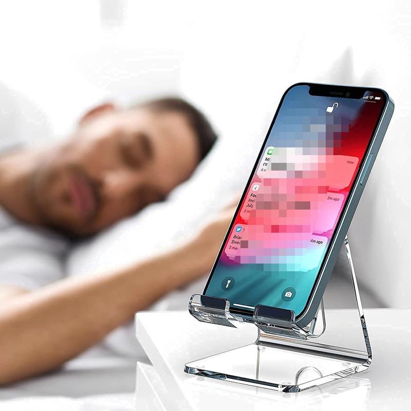 Acrylic Transparent Phone Holder Desktop Vertical Mobile Phone and Tablet Display Stand Watching Dramas Listening To Music Portable Mobile Phone Base