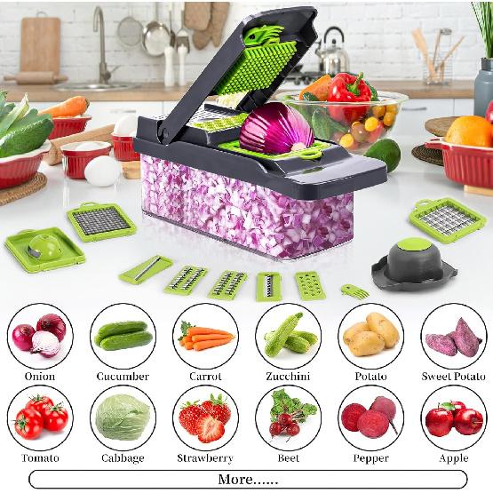 Vegetable Chopper Veggie Chopper,Mandoline Slicer,Multifunctional 12 in 1 Food Choppers, Kitchen Vegetable Slicer Dicer Cutter,Onion Mincer,Cheese