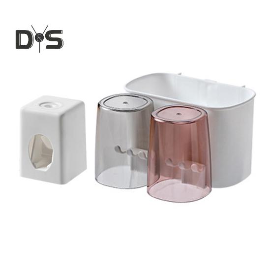 

Держатель зубной щетки, набор для выдавливания зубной пасты, простая установка, настенный держатель для зубной щетки в ванной с отсеками для хранения B