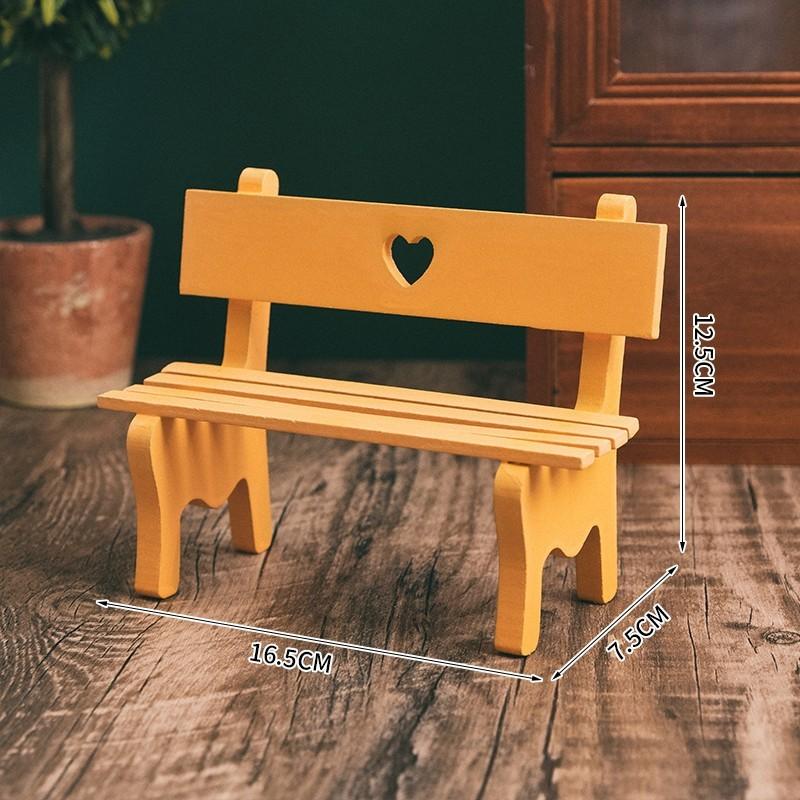

Wooden Mini Garden Bench Decorative Photo Props Handicraft Furniture Toys Gift