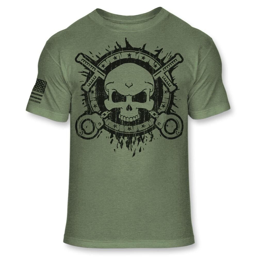 Security Skull T-Shirt - Security Guard Crossbones Security Officer Shirt - A402 S