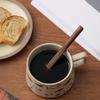 Professional  Walnut Stir Stick Round Tip Coffee Accessory Ergonomic Long Grip Stirring Spoon Home Cafes Essential