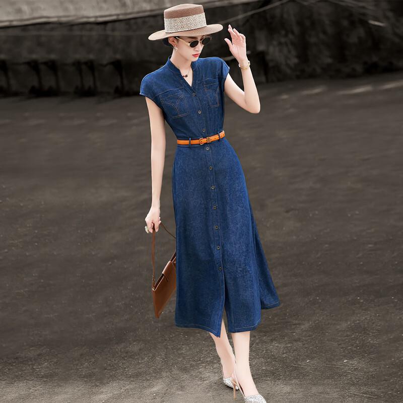 Elegant Dark Pattern A-Line Midi Dress 2XL
