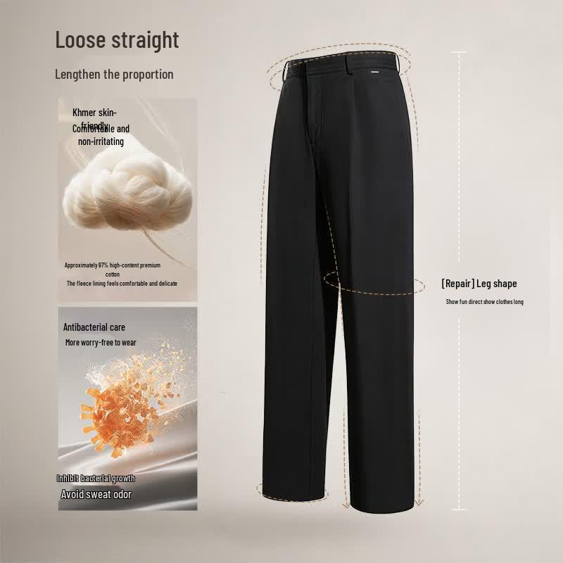 Jiumuwang Men's Stretch Straight-Leg Casual Pants