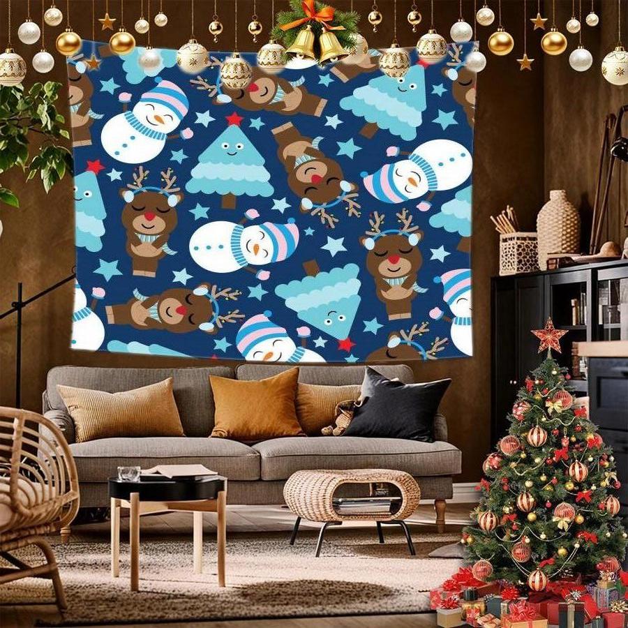 Christmas Tree Tapestry Background Cloth Hanging Cloth Bedroom Bedside Decorative Wall Cloth Rental Dormitory Tapestry