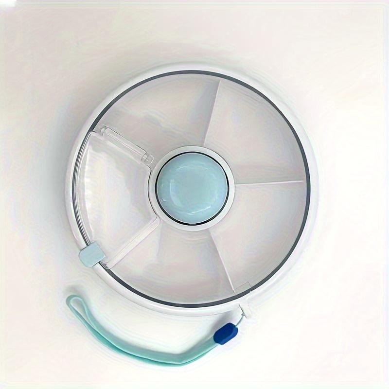 

5-Compartment Rotating Snack Storage Box,Portable Outdoor Fruit Tray with Lid, Detachable and Washable Organizer for Home,School