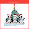 Charming Resin Penguin Family Christmas Ornaments Adorable Holiday Decorations Set