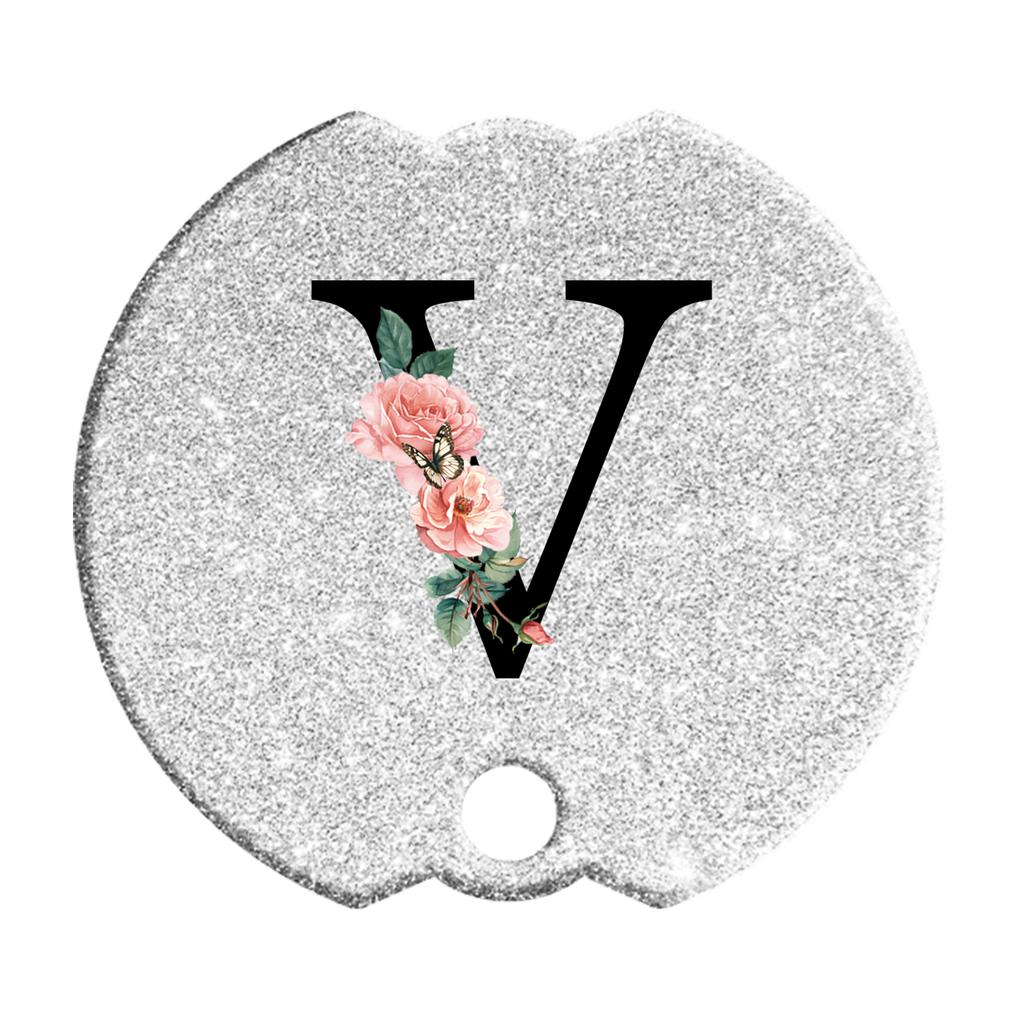 Tumblers Name Plates for Stanley Tumblers 40 Oz Cup Lid H2.0,Cup Lid Topper Round Acrylic Name ID Plate Glitter Silvery