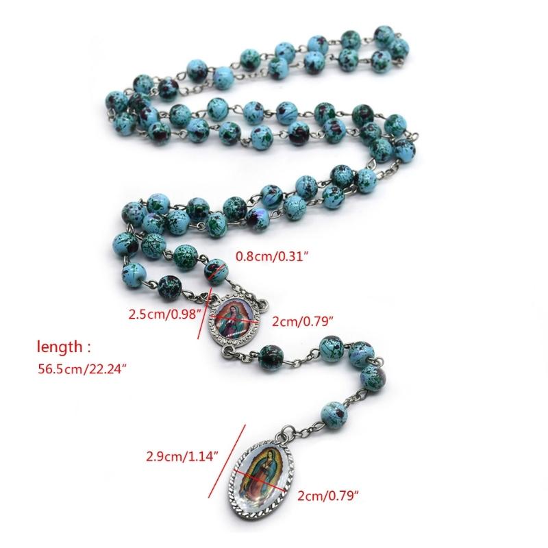 Rosary Prayer Beads Necklace Catholic Christian Religious Jewelry Charm Gift For Men Women for Cross-Pendant Jewellry