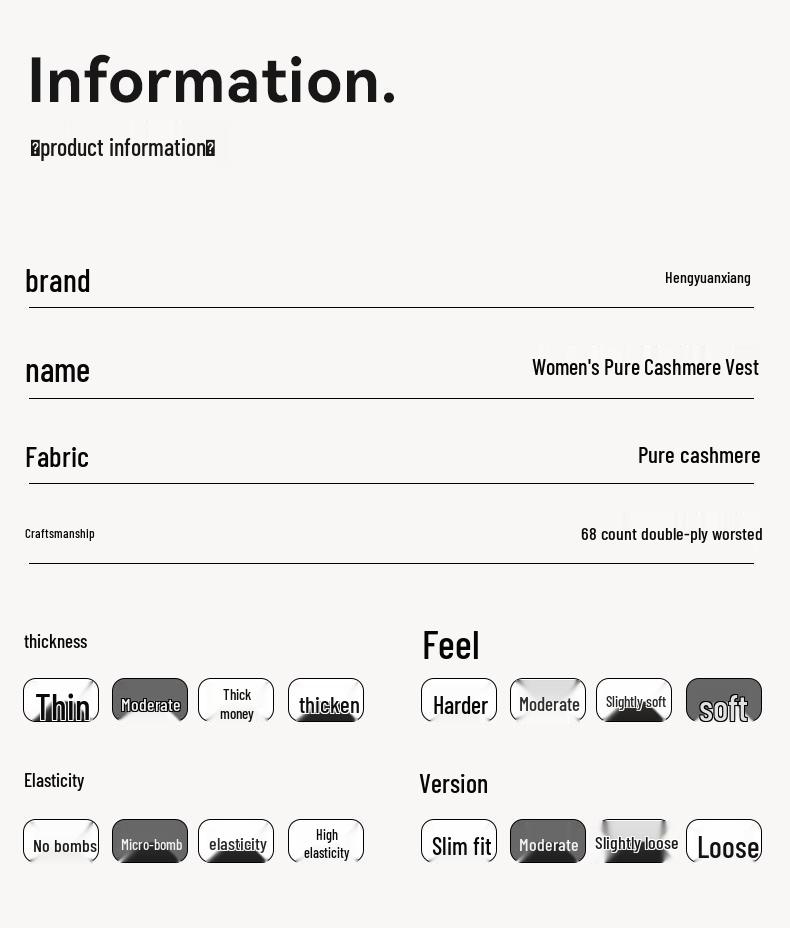 Hengyuanxiang Women's Pure Cashmere V-Neck Vest