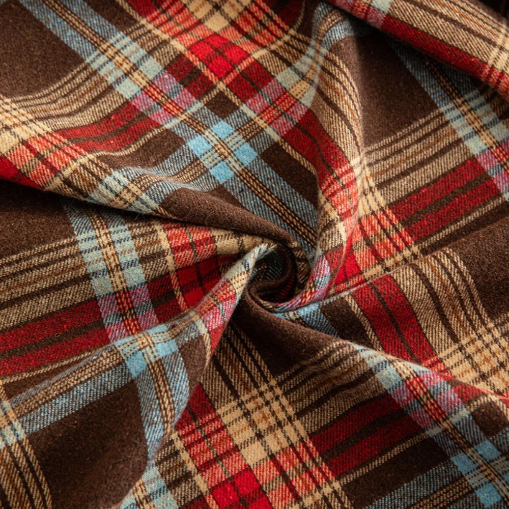 Christmas Tablecloth Round Checkered Fringe Red Green Plaid Vintage Luxury Party Dining Table Cover Decor