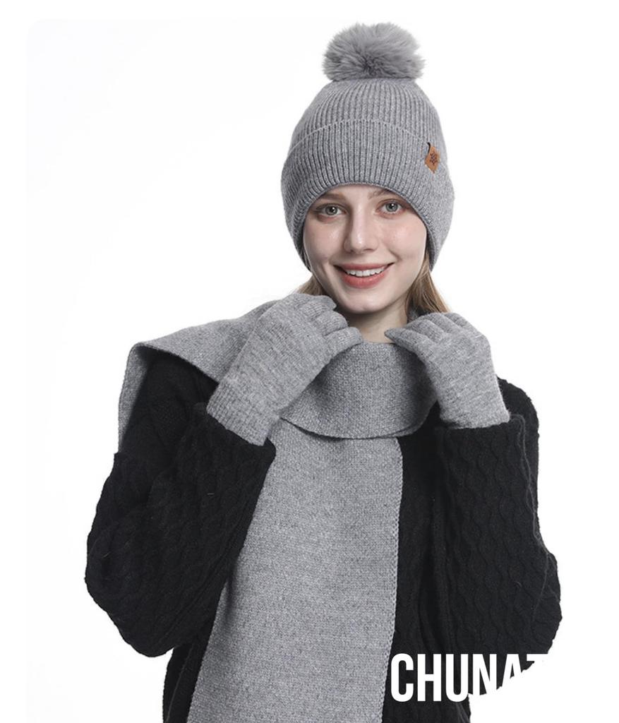Chunach Winter Knit Knit and This Knit Hat and Neck Warmer Keeps You Warm and A Perfect Gift for or New Stylish and Perfect for Product 3-Piece Set