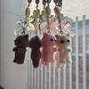 Handmade Bowknot Keychain Bear Cat Pendant Keyring Fashionable Bows Phone Lanyard Ornament Accessory for Keys Bag Purse