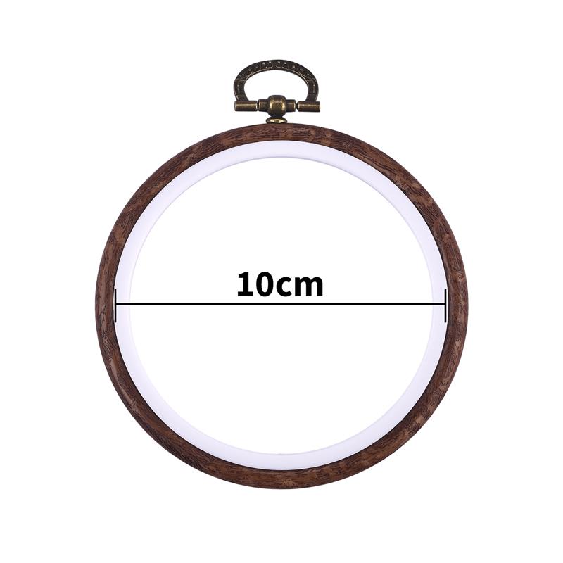 Sewing Tool Round Oval Wooden Color Embroidery Hoops Frame Set Plastic Embroidery Hoop Rings For DIY Cross Stitch Needle Craft