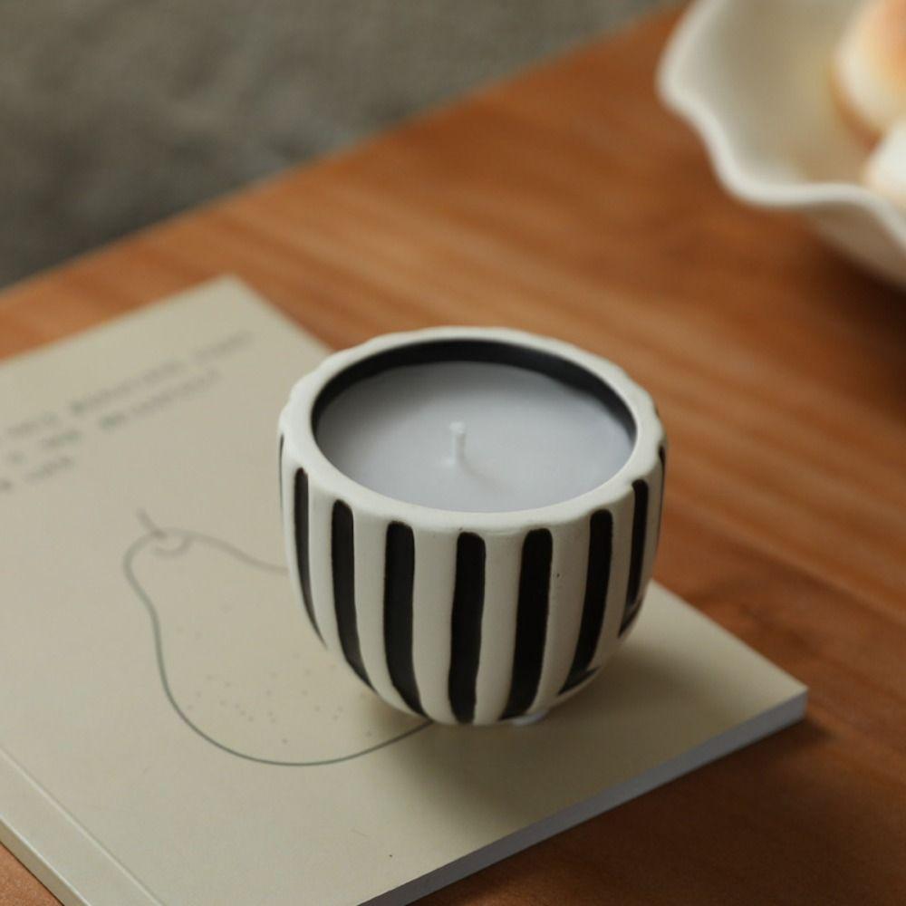 Creative Striped Candle Holder Retro Aroma Diffuser Home Decoration Candlestick  Party