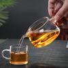 Side handle glass fair cup transparent thickened tea sea accessories heat-resistant wood handle male cup creative kung fu tea set tea leak cup