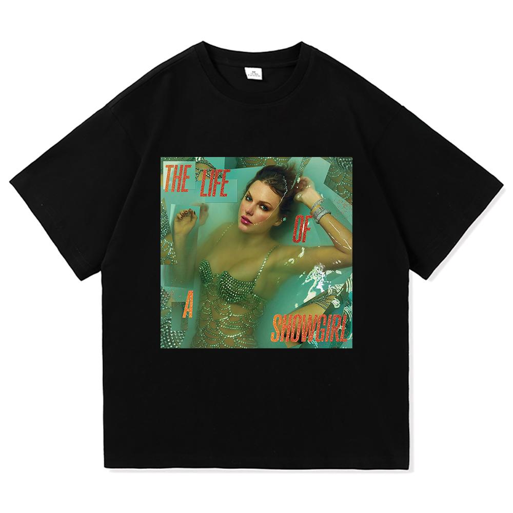 

The Life of A Showgirl Альбом Футболка 2025 Новая Мода Мужская/женская Одежда Винтаж Харадзюку Высокое Качество Одежды Хлопковые Футболки L