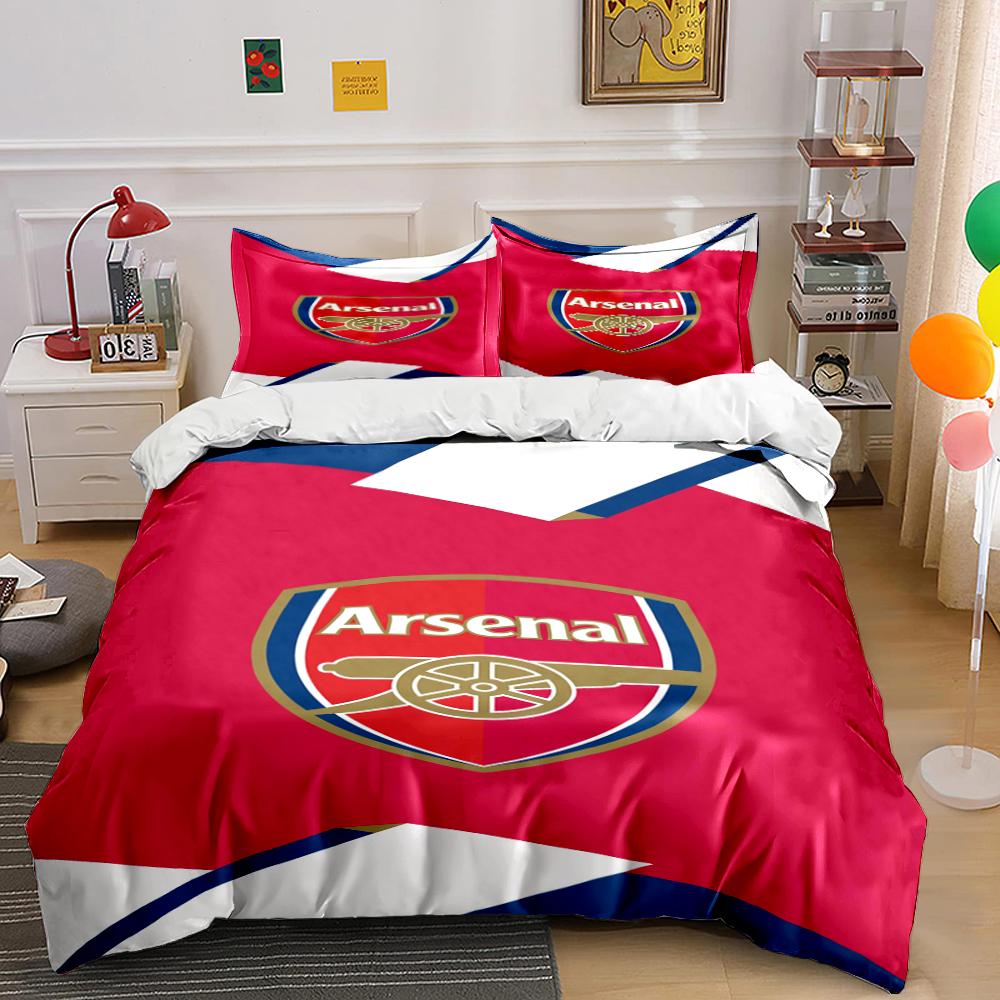 Arsenal Logo Bedding Set Bedding Set (1 Duvet Cover, 2 Pillowcases, Duvet Not Included)