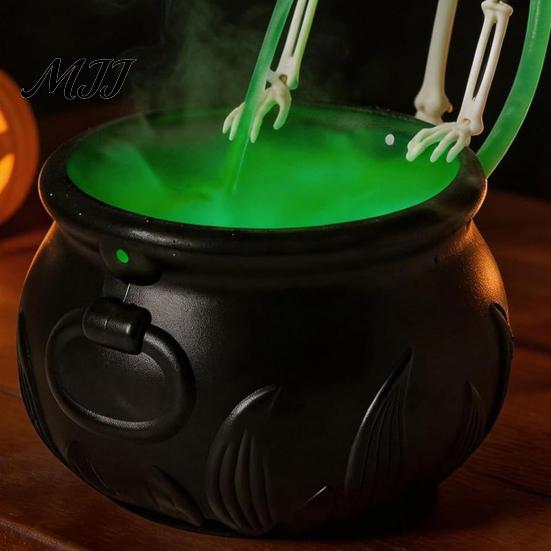 Lighted Witch Pot for Party Decor Halloween Cauldron Fog Machine, Ultrasonic Mist Maker with Glowing LED, Unique Gothic Holiday Gift