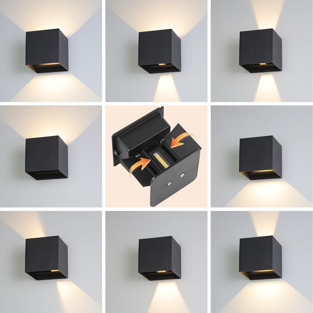 Waterproof IP65 Wall Light BDA-01 Aluminum Split Type Black Frame 12W Warm Light/Outdoor Gate Lights/Led Wall Lamp
