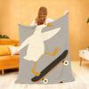Funny Animals Duck Goose Skateboard Blanket For Soft Throw Blanket for Picnic Bed Sofa Home Bedroom Cozy Warm Comfortable