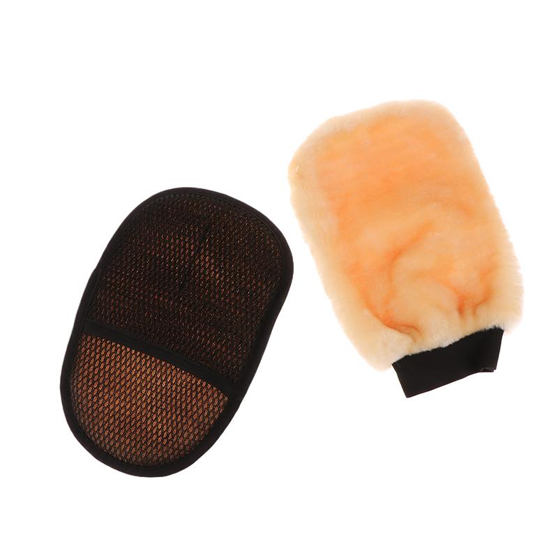 Auto Weicher Polierhandschuh Künstliche Wolle Autowaschhandschuhe Wasseraufnahme Mikrofaser Autowaschhandschuh Für Glas Kunststoff Leder