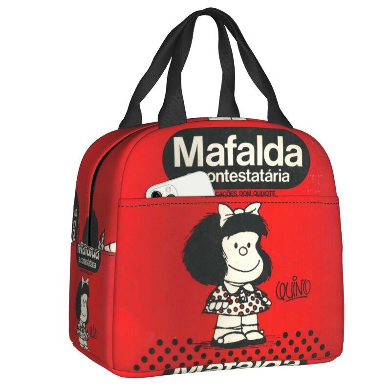 Benutzerdefinierte Manga Quino Mafalda Lunchtasche Herren Damen Kawaii Cartoon Warm Kühlbox Isoliert Lunchbox für Erwachsene Büro