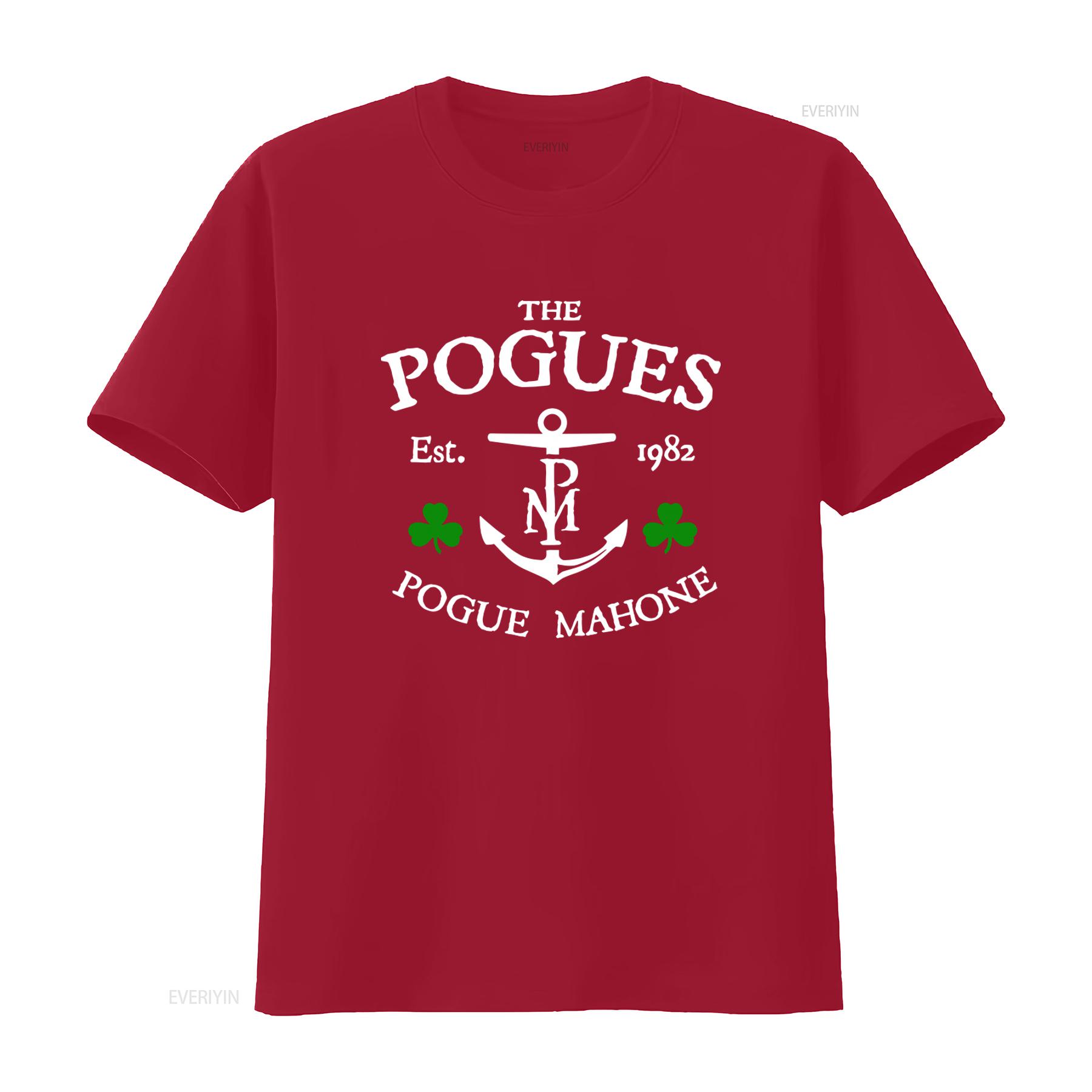 Retro The Pogues T Shirt Pogue Mahone Anchor Design Est 1982 Irish Punk Rock Band  vintage Washed Soft Stretched S