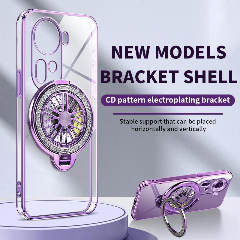 Klare Transparente Beschichtung Gyro Handyhalter Hülle Für OPPO Reno 12 12F 11 11F 10 8 7 Pro Plus 4G 5G Silikonhülle