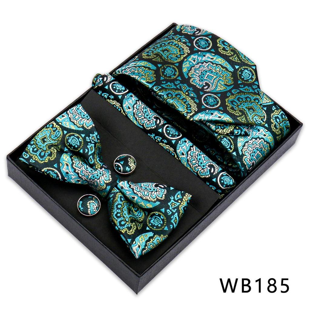 Men's Silk Bow Tie & Pocket Square Gift Set - Business & Wedding