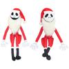 Halloween Ornament Super Soft Plush Skull Santa Design Spooky Halloween Ornament Short Plush Doll Bookshelf Car Decor