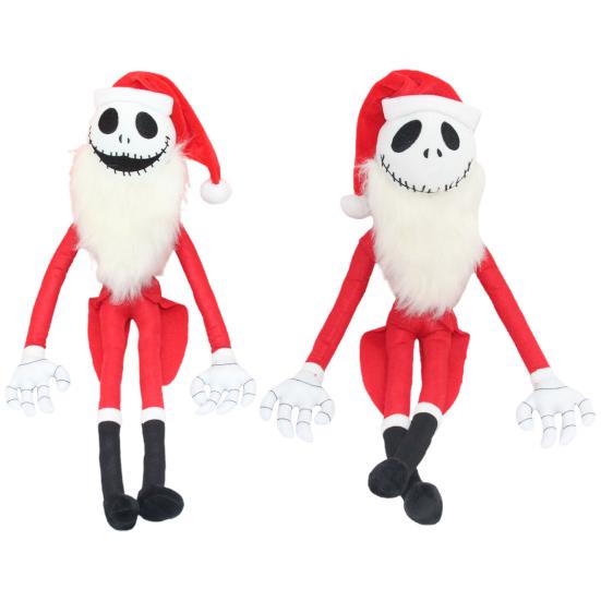 Halloween Ornament Super Soft Plush Skull Santa Design Spooky Halloween Ornament Short Plush Doll Bookshelf Car Decor