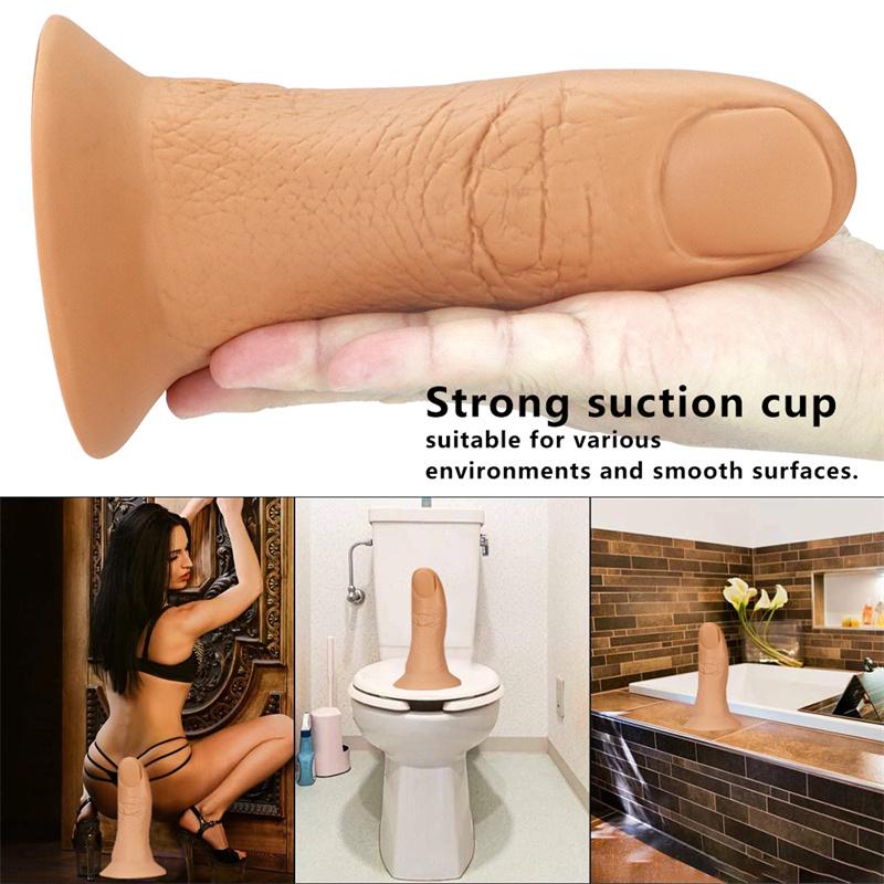 Plug anal moale pentru degete masculine Cinci degete mari din silicon Simulare cu degetul mic Penis Masturbare feminină Stick Dildo mare