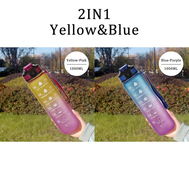 Water Bottle Motivational Sport Water Bottle Leakproof Drinking Bottles Outdoor Travel Gym Fitness Jugs For Kitchen
