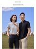 Custom Workwear Half-Zip Polo Shirt with Turn-Down Collar, Ice Silk Cotton, Short Sleeve, Logo Print.