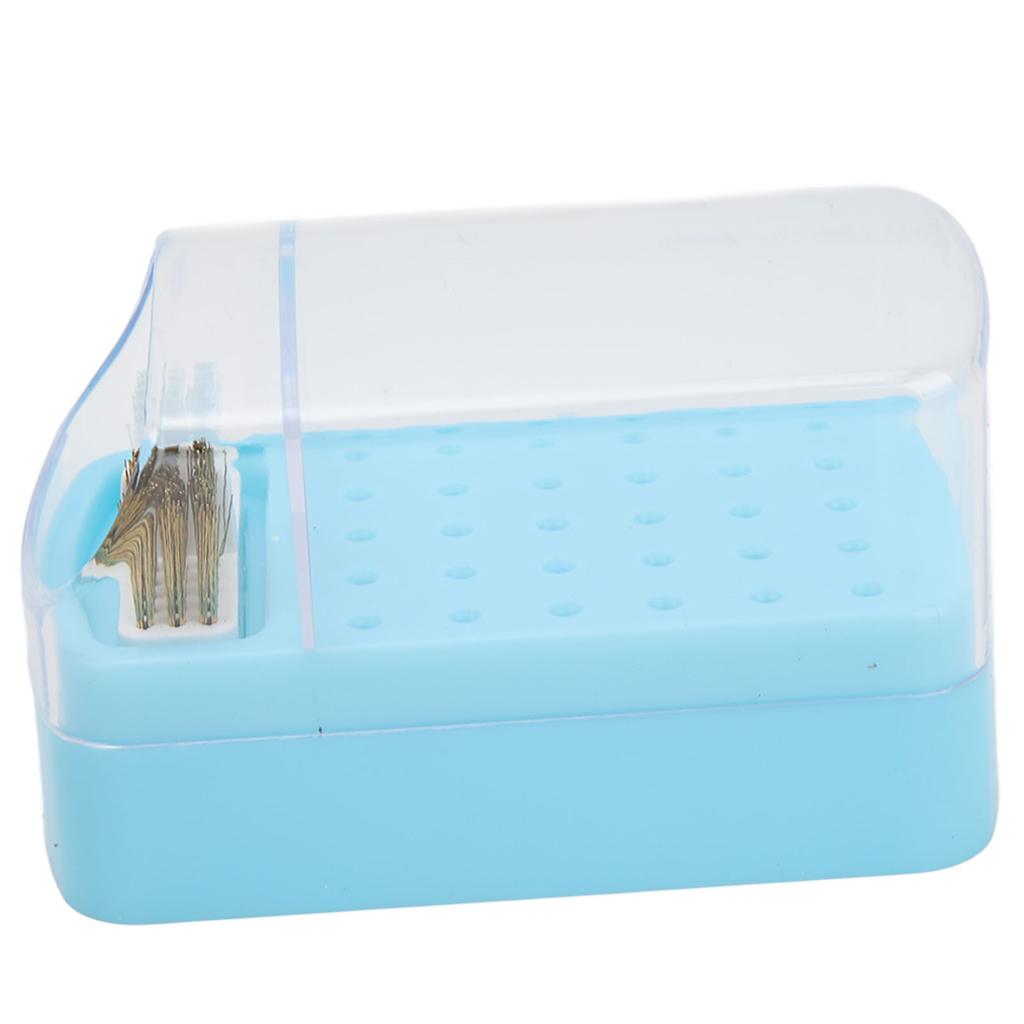 30 Holes Nail Drill Bit Holder Cleaning Brush Case Dsut Proof Stand Display Storage Manicure Tools