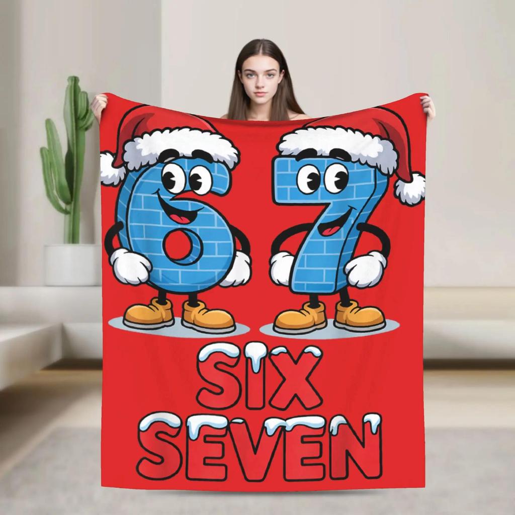 Sechs Sieben Lustige Italienische Kinder Gaming Meme Decke Warm Weich Plüsch Überwurf für Sofa Bett Kinderzimmer Dekoration