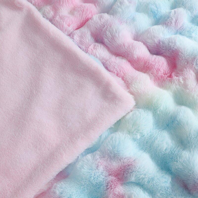 Thick and Warm Modern Blanket Autumn and Winter Bubble Velvet Rabbit Fur Blanket Plush Sofa Towel Pillow Cover Soft and Comfortable Bed Sheet