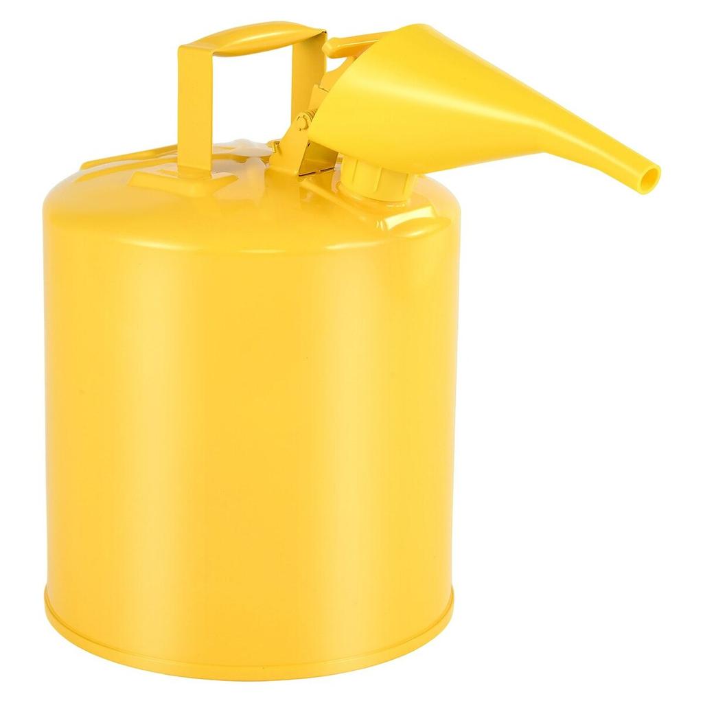 Safety Can, 19 L Type I Yellow Safety Can for Diesel with Stainless Steel Flame Arrester, Self-Closing Lid, and PE Funnel, Carbon Steel Flammable Fuel