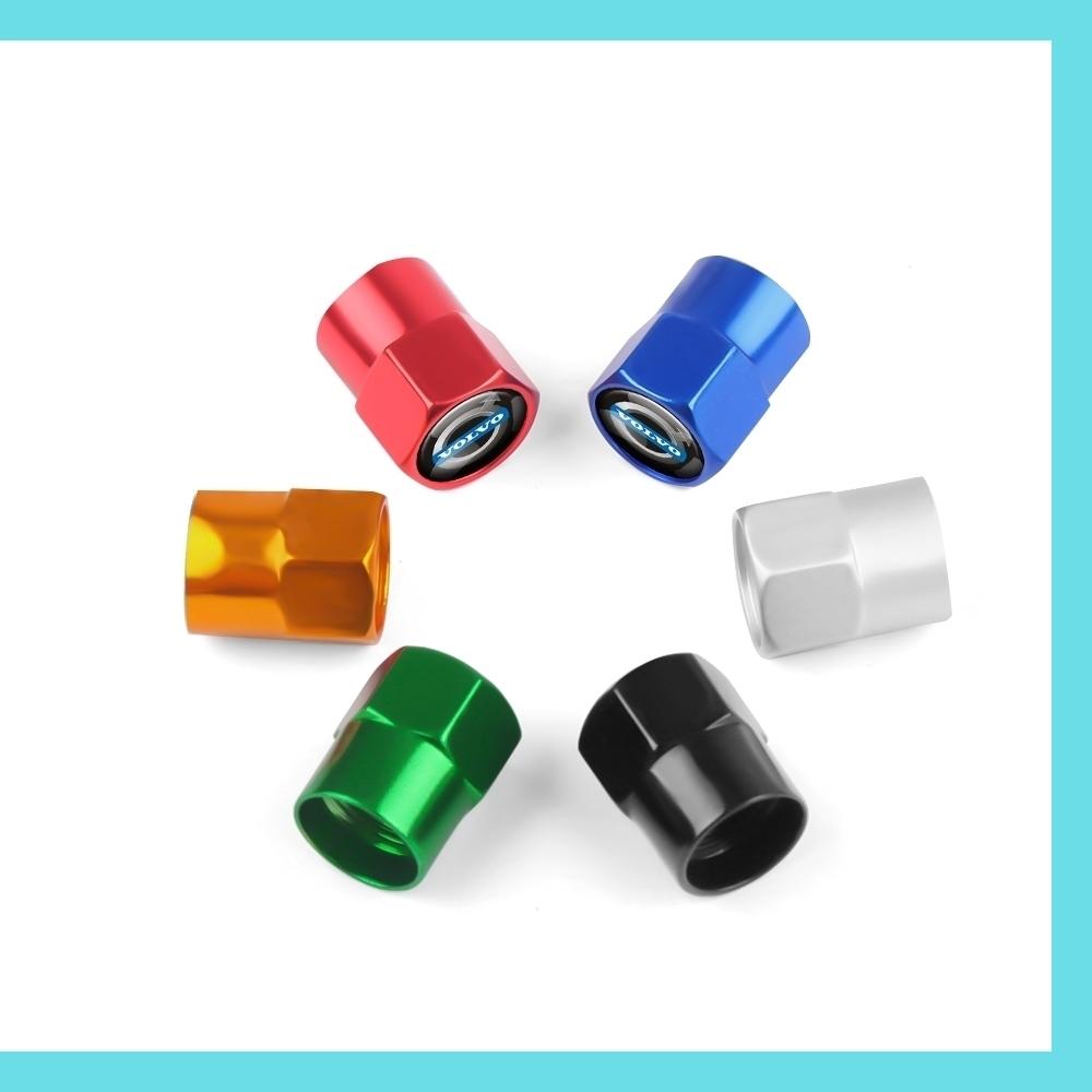 4Pcs Car Wheel Tire Valve Caps Metal Stem Cover For Volvo XC60 V50 V40 XC90 S60 S40 S80l V90 V60 EX90 S90 XC40 C40 S70 Accessory
