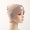 FAITH MOVE MOUNTAINS" Print Knitted Hat Beanie, Text Skullies Beanies Fit Thermal Headwear Pompom Beanies Knit Cap Beanie