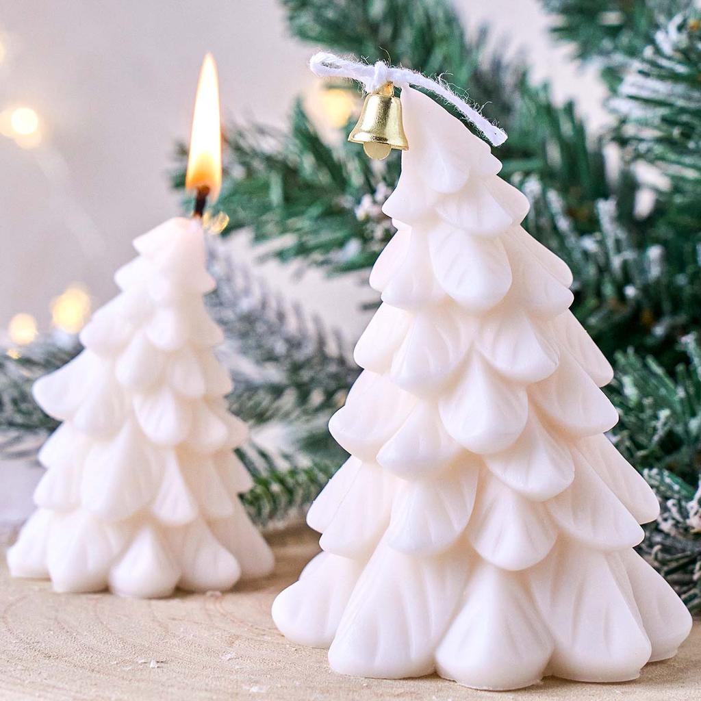 3D Christmas Tree Silicone Candle Mold DIY Christmas Ornaments Scented Candles Soap Molds Plaster Resin Chocolate Crafts Making