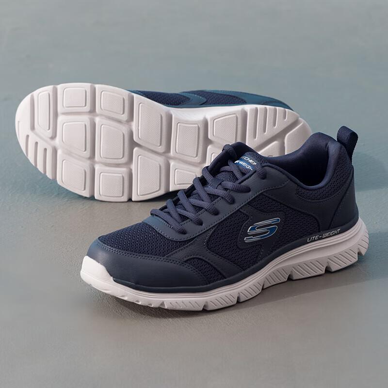 SKECHERS Men s Lightweight Cushioned Athletic Shoes 9.5 темно-синий