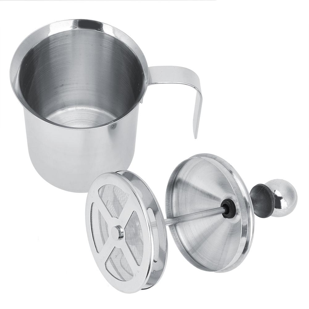 400ml Rostfritt Stål Dubbelnät Mjölkskummare Kaffeskum Latte