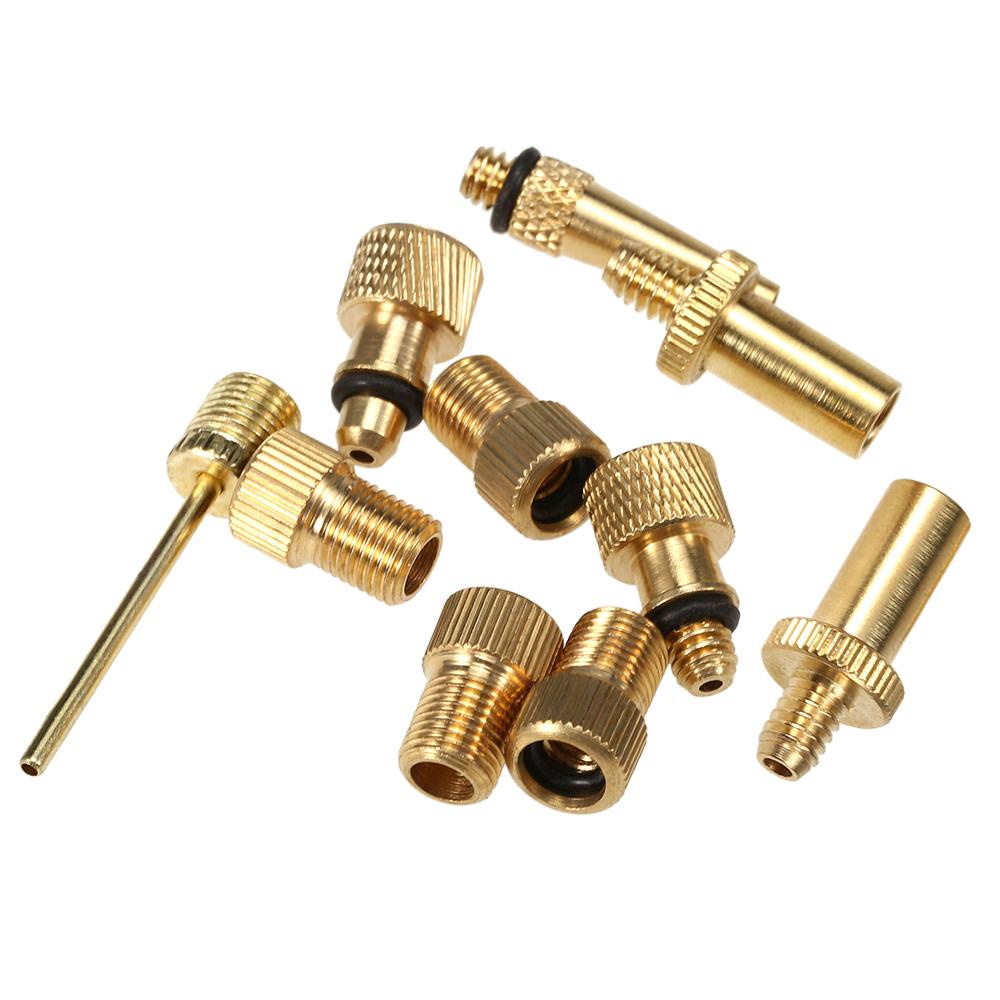 Bike Valve Adapter Set Bike Tire Valve Converter Kit Presta to Dunlop Schrader to Presta Valve Adapter Nozzle Needle Kit